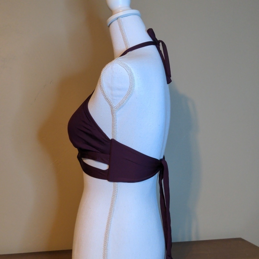 KONA SOL Faux Wrap Halter Bikini with Poppin Cherry String Bikini Bottom Size L - Picture 6 of 13